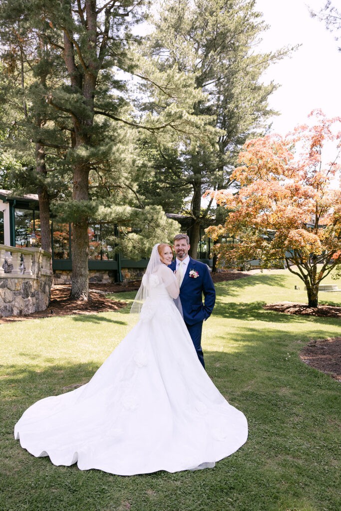 Tappan Hill Mansion Wedding Couple smiling; Hudson Valley Wedding Venue; 